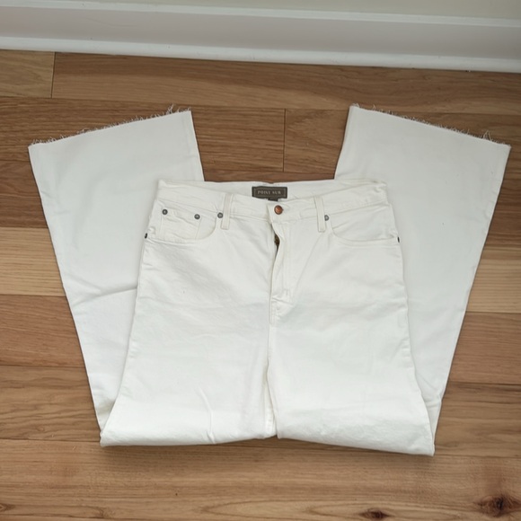 NWT J. Crew Pont Sur high waist, wide leg, white denim jeans, size 32 - Picture 6 of 14